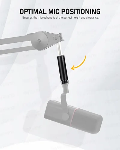 Vista 4 de Tubos/varillas de extensión de soporte de micrófono de 3 pulgadas, rosca universal de 5/8-27", se adapta a la mayoría de los brazos de micrófono