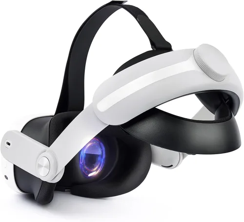 Vista 3 de GOMRVR Adjustable Comfortable Head Strap for Meta Quest 3 with Silicone Eye Cover and VR Lens Protection Cover Replacement Elite Head Strap VR