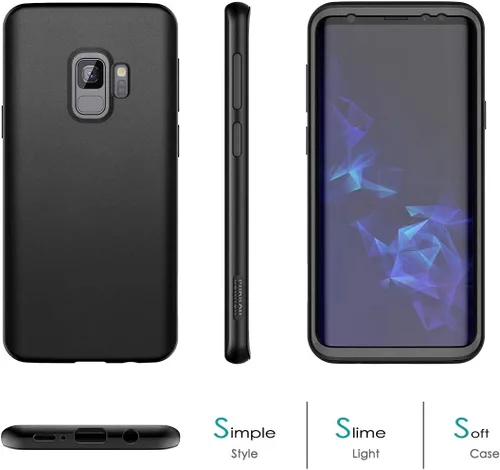 Vista 2 de SURITCH Funda para Samsung Galaxy S9, 【Protector de pantalla integrado】【Compatible con carga inalámbrica】Cubierta trasera resistente híbrida