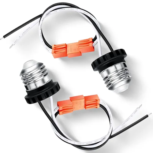 Vista 7 de Zhengmy 6 adaptadores de enchufe E26, base media macho tornillo en la coleta de enchufe de luz para luces LED empotradas