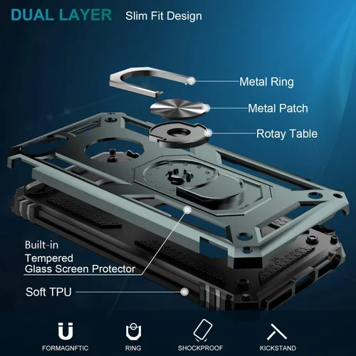 Vista 236 de Jeylly Funda para iPhone SE/Funda para iPhone 5S, Exterior de Plástico Duro que Absorbe Golpes + Interior de Silicona de Goma Defensor contra