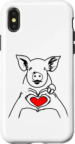 Vista 4 de iPhone 15 Line Art Pig Lover Granjero Pigs Farm Case