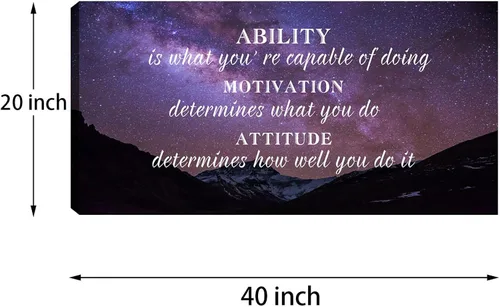 Vista 7 de Unbruvo Arte de pared motivacional para oficina, lienzo grande de 40 x 20 pulgadas con citas inspiradoras, impresiones de actitud motivacional