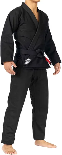 Vista 3 de FUJI Uniforme de Jiu Jitsu Brasileño de Estilo Versátil Todo Terreno Negro (letras negras)