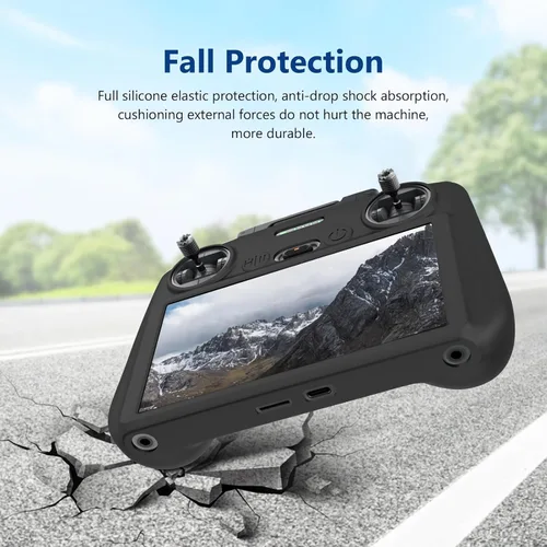 Vista 4 de Writiany Funda protectora de silicona RC 2, RC 2 Mini 4 Pro Controller Funda protectora para DJI Mini 4 Pro/DJI Air 3 Accesorios (negro)