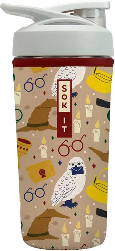 Vista 55 de Sok It BotlSok Botella Mezcladora de Proteínas con Funda Aislante de Neopreno (Floral Abstracto, Se Ajusta a Mezcladoras de 24oz)