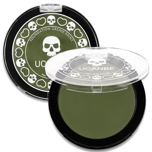 Vista 21 de UCANBE Base de maquillaje facial y corporal en crema negra, pintura de grasa profesional no tóxica, paleta de pintura facial para Halloween