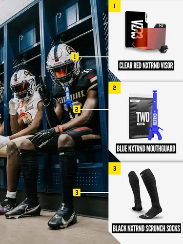 Vista 5 de Nxtrnd XTD - Calcetines de fútbol americano fruncidos, calcetines deportivos acolchados extralargos para hombres y niños