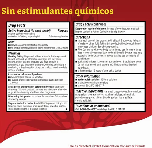 Vista 6 de FiberCon Cápsulas recubiertas de terapia de fibra, fibra insoluble segura, simple y cómoda para la irregularidad intestinal, alivio cómodo