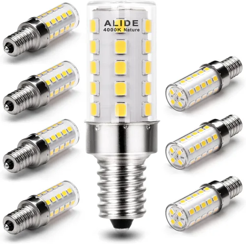 Vista 12 de ALIDE Bombillas LED E12 equivalentes a 40 vatios, 2700 K blanco cálido, bombilla LED E12 T6 C7 de 4 W para ventilador de techo, lámpara colgante