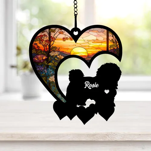 Vista 59 de NAZENTI Atrapasoles personalizado de sabueso afgano, adorno conmemorativo personalizado para la pérdida de mascotas, regalo de condolencia