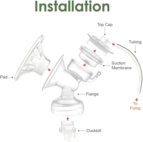 Vista 4 de Maymom Piezas de extractor de leche compatibles con el extractor de leche Philips Avent Comfort SCF332/334, de un lado; incluye brida, válvula