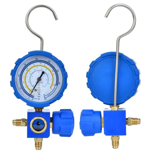 Vista 7 de Juego de colector de CA, herramienta profesional de refrigeración de aire acondicionado de baja presión con espejo visual para técnicos de HVAC