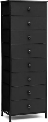 Vista 16 de Crestlive Products Tocador alto, torre de almacenamiento de 7 cajones de tela, cómodas - Unidad organizadora vertical para dormitorio, pasillo