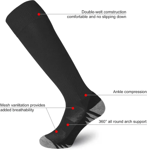 Vista 2 de Dingcooler Soccer Socks Football Socks for Adult Youth Kids, Knee High Cushioned Athletic Socks for Men & Women