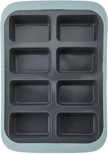 Vista 16 de Chicago Metallic Molde de silicona para magdalenas de 12 tazas, color azul, antiadherente con borde reforzado con alambre, apto para horno hasta 428