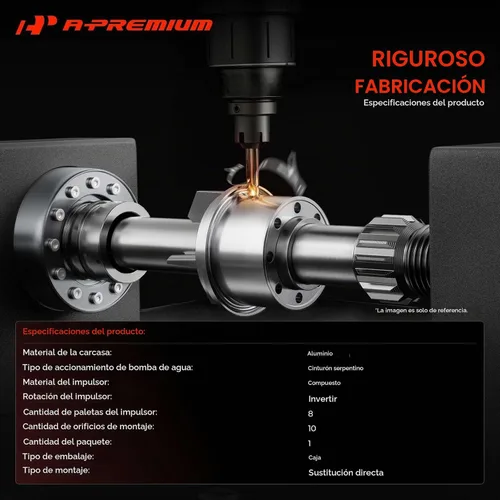 Vista 3 de A-Premium Bomba de agua del motor con junta [DOHC, 6 cilindros 2.7L] Compatible con Chrysler & Dodge, se adapta a 300, Concorde 98-04, Intrepide