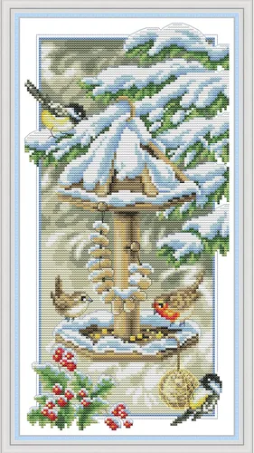 Vista 13 de ITSTITCH Kits de punto de cruz estampados, 11 quilates, 13 x 17 pulgadas, 100% algodón, kits de iniciación de bordado con patrones fáciles