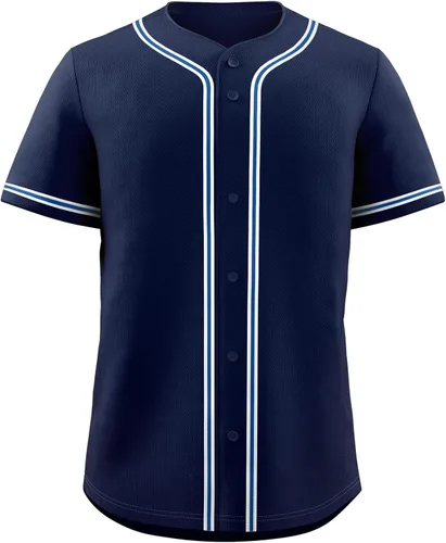 Vista 21 de KXK Camiseta de béisbol en blanco para hombre, camisas casuales con botones, manga corta, uniforme deportivo de equipo activo