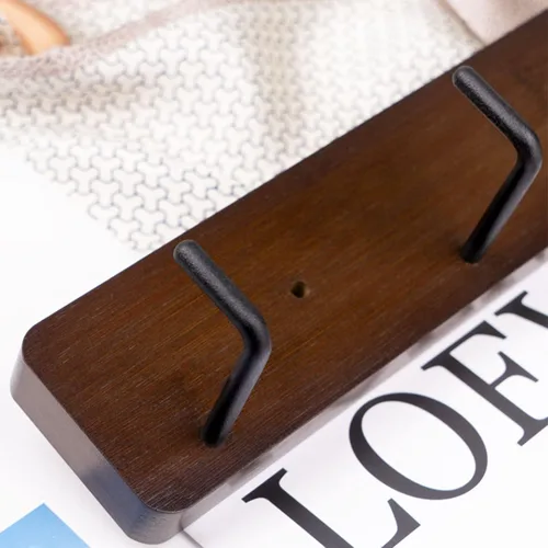 Vista 2 de Ganchos para colgar abrigos de pared, ganchos de entrada para abrigos, ganchos de madera, organizador de ropa, perchero para dormitorio, armarios