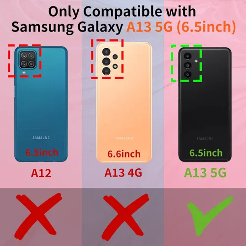 Vista 2 de Petitian Funda para Samsung A13 5G para mujeres y niñas, en forma de corazón, elegante y bonita estética femenina (3 en 1), diseño de corazones