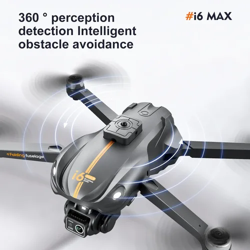 Vista 3 de Dron motor sin escobillas con cámara-4K, dron plegable con evitación de obstáculos, visión nocturna con control de aplicación, vuelo estable