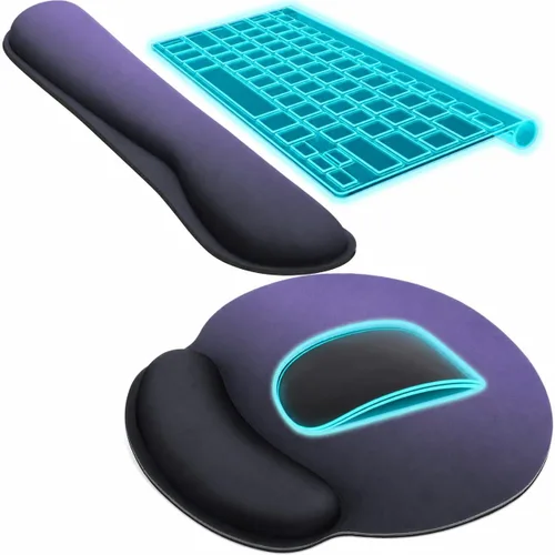 Vista 18 de KTRIO Reposamuñecas ergonómico para teclado y reposamuñecas para mouse, Negro