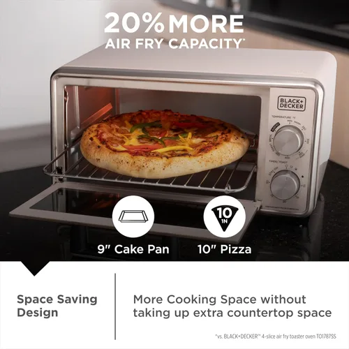 Vista 5 de BLACK+DECKER Crisp N Bake™ PRO - Horno tostador digital de 4 rebanadas, 5 funciones de cocción, horno de encimera de convección, se adapta a pizza
