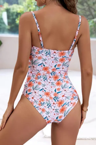 Vista 3 de Eomenie Traje de baño de una pieza para mujer, con control de abdomen, fruncido, traje de baño de 1 pieza