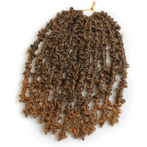Vista 11 de ZRQ Butterfly Locs Cabello de Ganchillo Corto 6 Paquetes Negro Cabello Bob de Ganchillo 8 Pulgadas Locs Sintéticos Desordenados Desgastados Trenzas