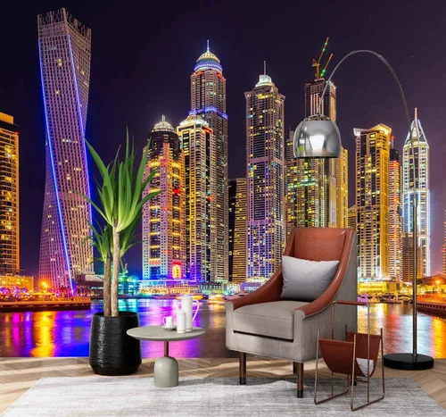 Vista 13 de Reyhui - Papel tapiz con imagen de palmera, paraíso tropical, playa, paisaje marino, para paredes de dormitorio, sala de estar, fondo de televisión
