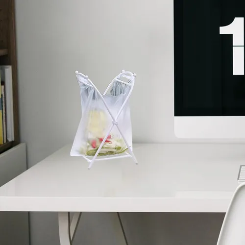 Vista 6 de Healifty Soporte de bolsa de basura portátil Pp Estante de almacenamiento blanco simple