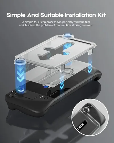 Vista 2 de BINBOK PLAY OneTouch Protector de pantalla de cubierta de vapor con kit de fácil instalación protector de pantalla de vidrio templado compatible