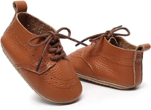 Vista 3 de Mocasines de cuero para bebés, niños y niñas, cómodos zapatos de vestir Oxford, zapatos de boda, zapatos para primeros pasadores, zapatos de cuna