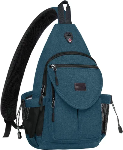 Vista 12 de MOSISO Crossbody Sling Bag for Women, Shoulder Backpack, Hiking Daypack Bag Verde militar