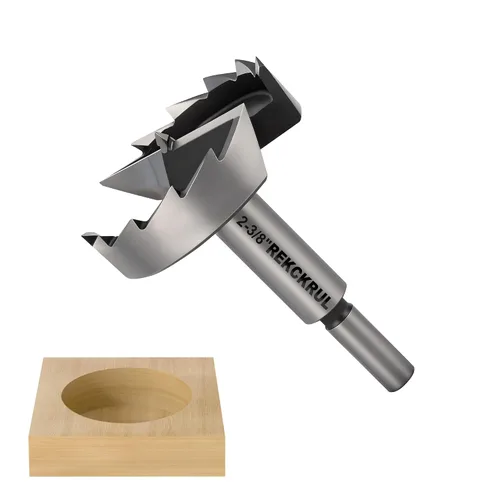 Vista 12 de Broca Forstner de 3 pulgadas, broca Forstner de 3 pulgadas para carpintería, cortador de bisagra para madera dura, madera contrachapada, plástico