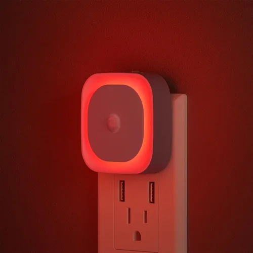 Vista 11 de YUNLEX Paquete de 2 luces nocturnas enchufables con sensor de movimiento y sensor de atardecer a amanecer, 3 modos de sensor, luces nocturnas azules