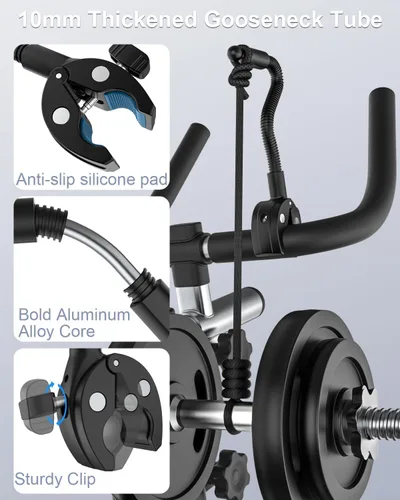 Vista 5 de Soporte para teléfono con cuello de cisne [súper duradero] Abrazadera de montaje de teléfono celular de brazo largo para cinta de correr, silla