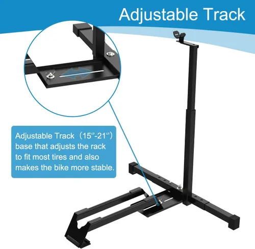 Vista 2 de Qualward Soporte vertical para bicicleta, diseño vertical ajustable, ahorro de espacio para sala de estar, dormitorio y garaje