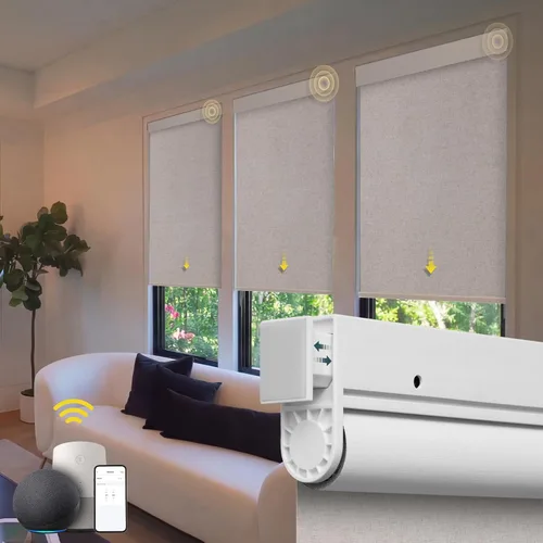 Vista 10 de Persianas motorizadas sin taladro, persianas automáticas para ventanas, persianas enrollables eléctricas con control remoto, persianas inteligentes