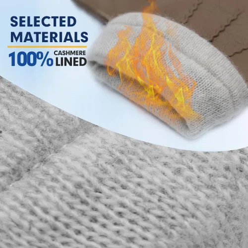 Vista 12 de MGGMOKAY Guantes de cuero para hombre, guantes de piel de ciervo suave con forro de cachemira