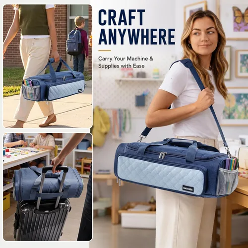 Vista 7 de IMAGINING Bolsa de transporte para Cricut Explore 5, almacenamiento de gran apertura para accesorios y proveedores Cricut