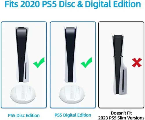 Vista 4 de Mcbazel Soporte vertical RGB para consola PS5, base LED para juegos con concentrador USB compatible con consola PS5, color blanco (no para PS5 Slim)