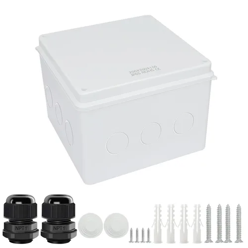 Vista 10 de LeMotech - Caja de conexiones, caja eléctrica IP55, resistente al agua, a prueba de polvo, plástico ABS, para proyectos electrónicos, color blanco