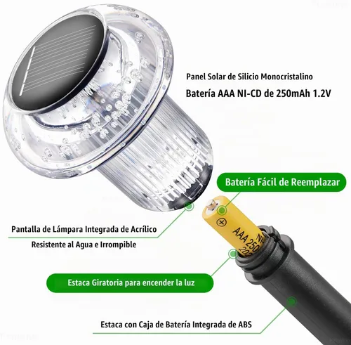 Vista 2 de Priddop Luces solares de Navidad impermeables para exteriores, paquete de Varios