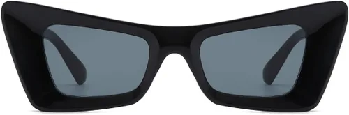 Vista 2 de WHHJM Gafas de sol vintage con diseño de ojo de gato para mujeres y hombres, rectangulares, gruesas, estilo retro de los años 90, protección UV400