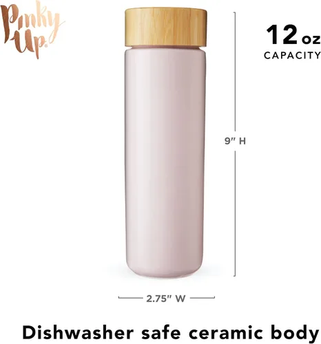 Vista 4 de Pinky Up Tatyana - Taza de cerámica con infusor de té de acero inoxidable, taza de viaje con tapa para té de hojas sueltas, perfecta para rutinas