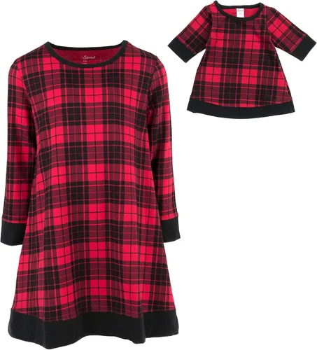 Vista 2 de Leveret Vestido a juego para muñecas y niñas, 100% algodón, variedad de estilos (talla 2-14 años)
