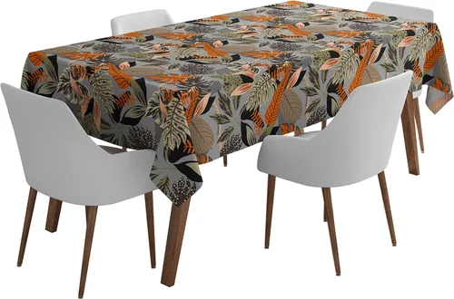 Vista 61 de Mantel cuadrado para interiores y exteriores de 58 x 58 pulgadas, mantel cuadrado impermeable para mesa de patio, manteles de primavera/verano