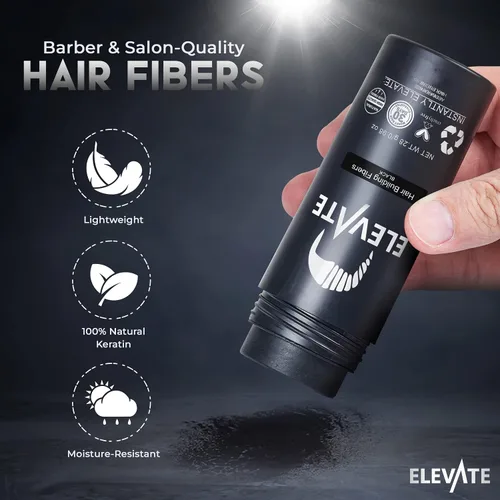 Vista 9 de ELEVATE Fibras capilares para adelgazar el cabello, tamaño grande, botella de 1.41 onzas, fibras de queratina 100% naturales indetectables